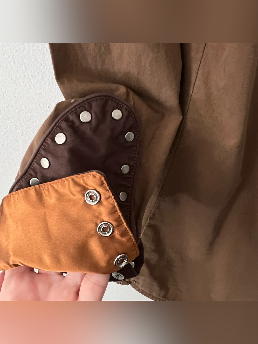 Men's Vtg Wrangler TwoTone Brown Pearl Snap Studded Western Cowboy Ranch Shirt S - Picture 3 of 11